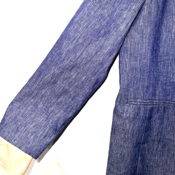 Talbots Denim Double Breasted Blazer - Blue 12P - Picture 3 of 8